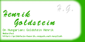 henrik goldstein business card